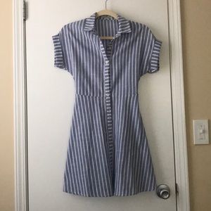 Blue and White Striped Dress